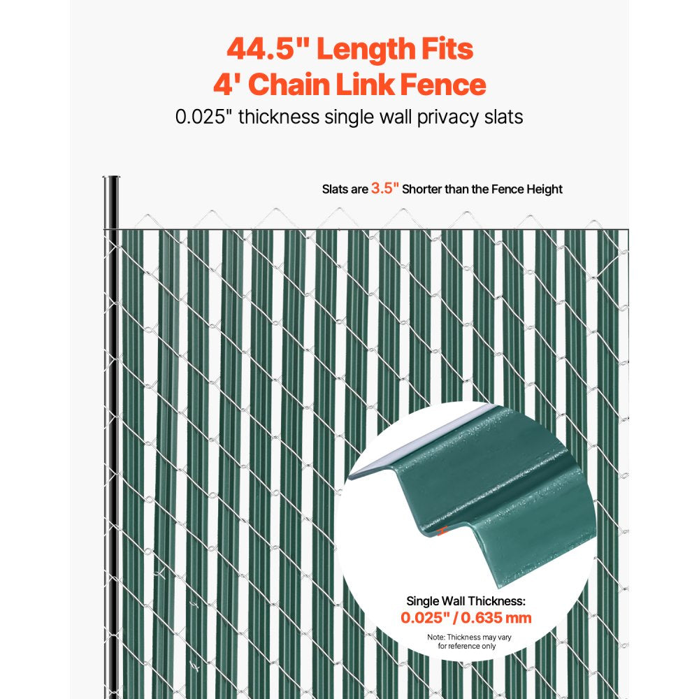 PE FENCE 001 - 44.5" HDPE Chain Link Fence Slats for 4' Privacy Protection