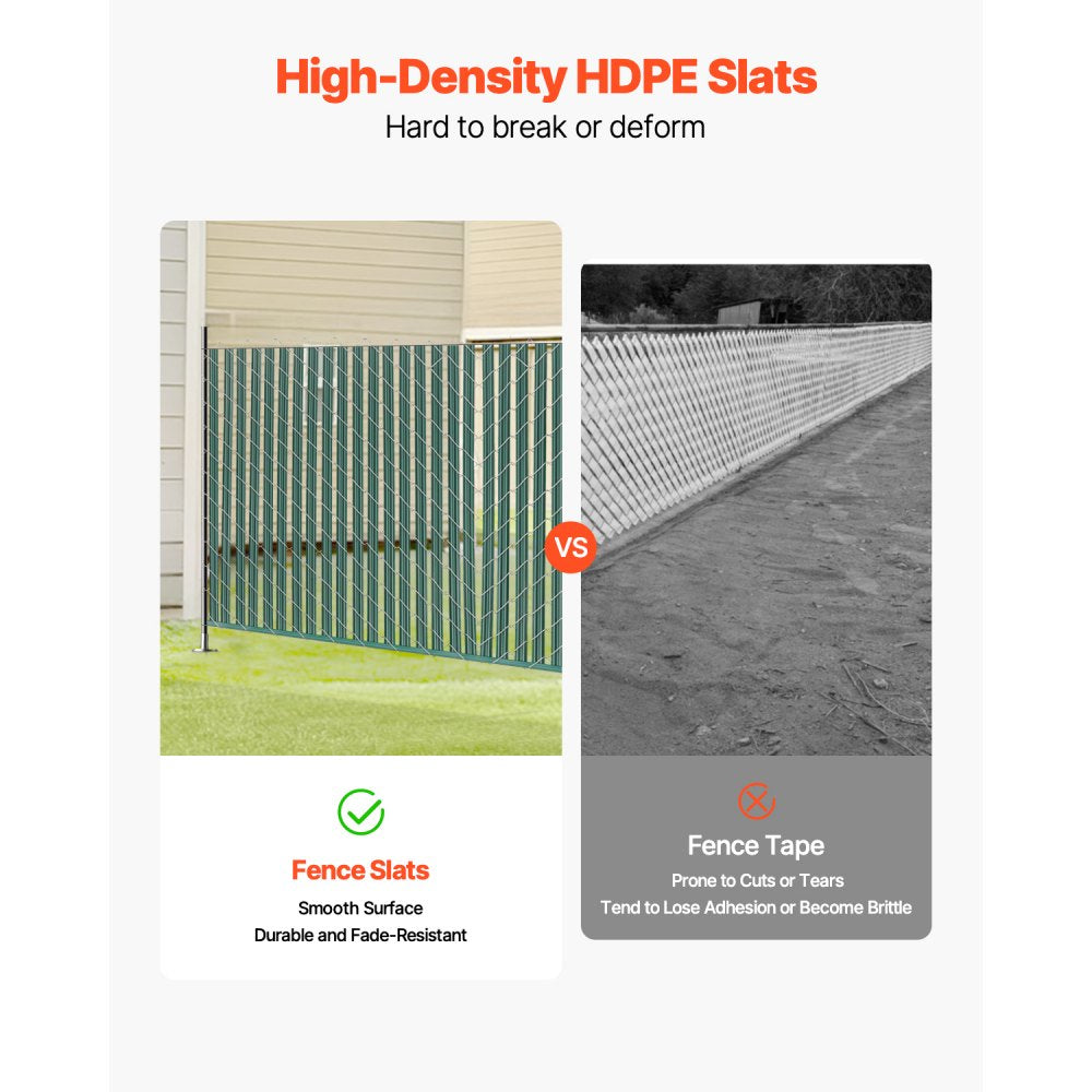 PE FENCE 001 - 44.5" HDPE Chain Link Fence Slats for 4' Privacy Protection
