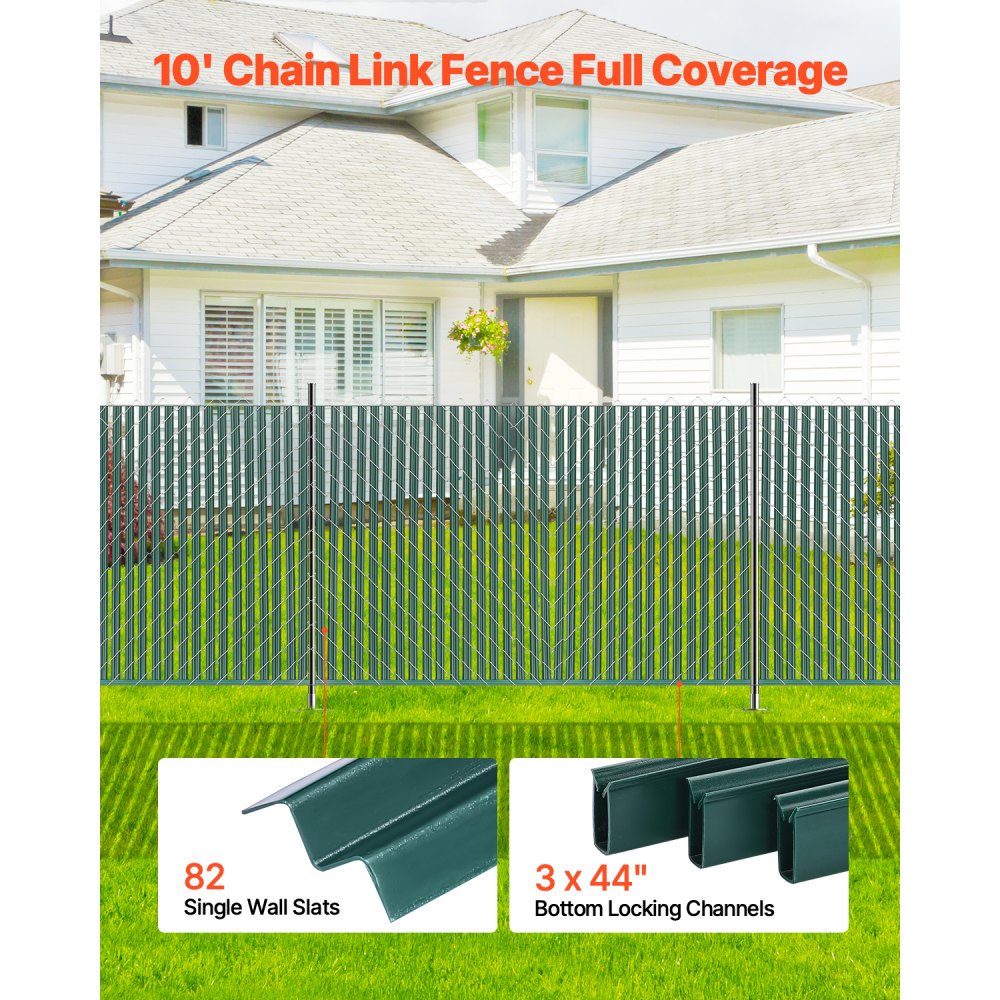 PE FENCE 001 - 44.5" HDPE Chain Link Fence Slats for 4' Privacy Protection