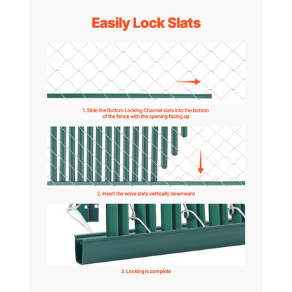 PE FENCE 001 - 44.5" HDPE Chain Link Fence Slats for 4' Privacy Protection