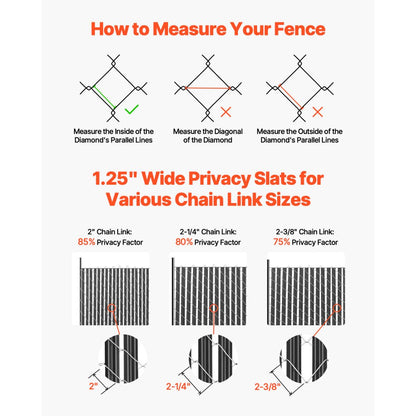 PE FENCE 003 - 68.5" Black HDPE Privacy Slats for 6' Fences