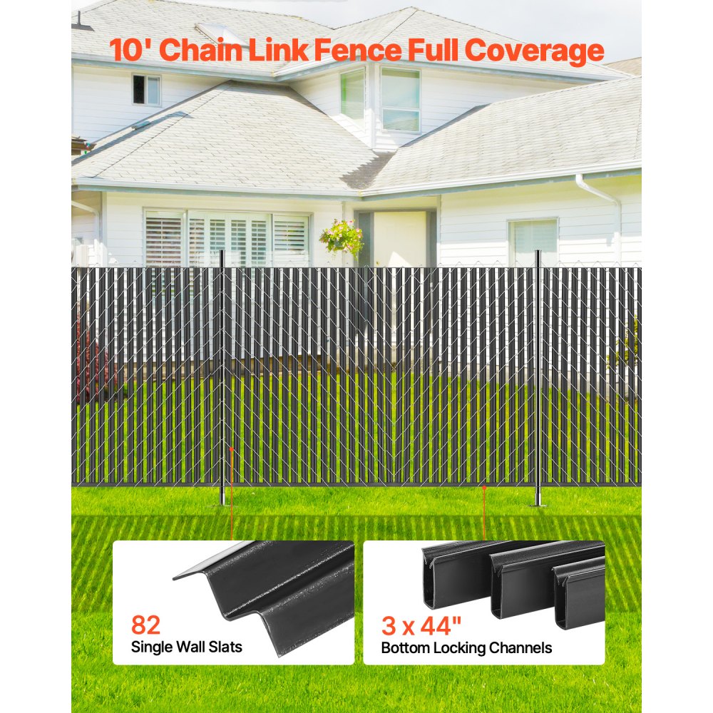 PE FENCE 003 - 68.5" Black HDPE Privacy Slats for 6' Fences