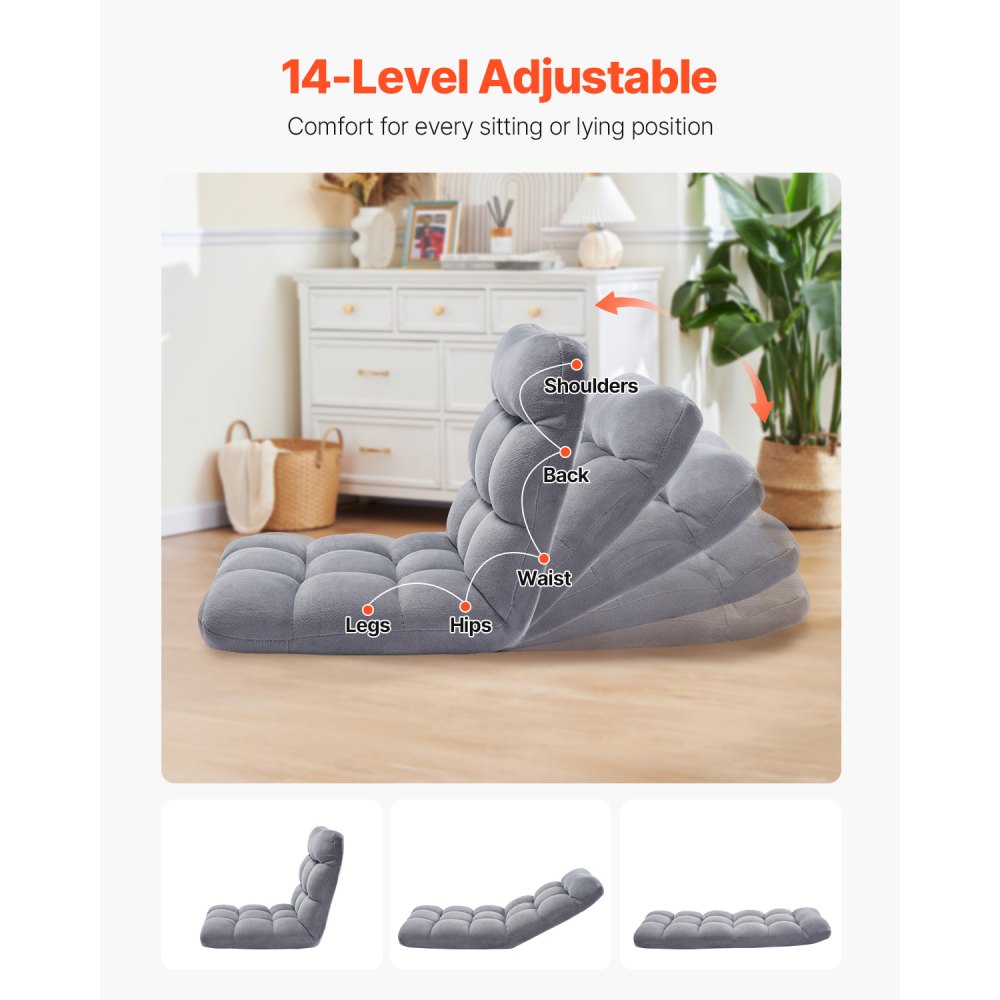 QX-1304-1 - Adjustable Floor Chair with Soft Foam Cushioning and Back Support