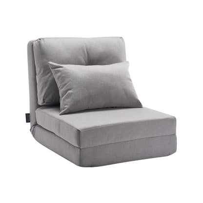 QX-1252A - Gray Multifunctional Flip Chair & Sofa Bed with 5 Positions