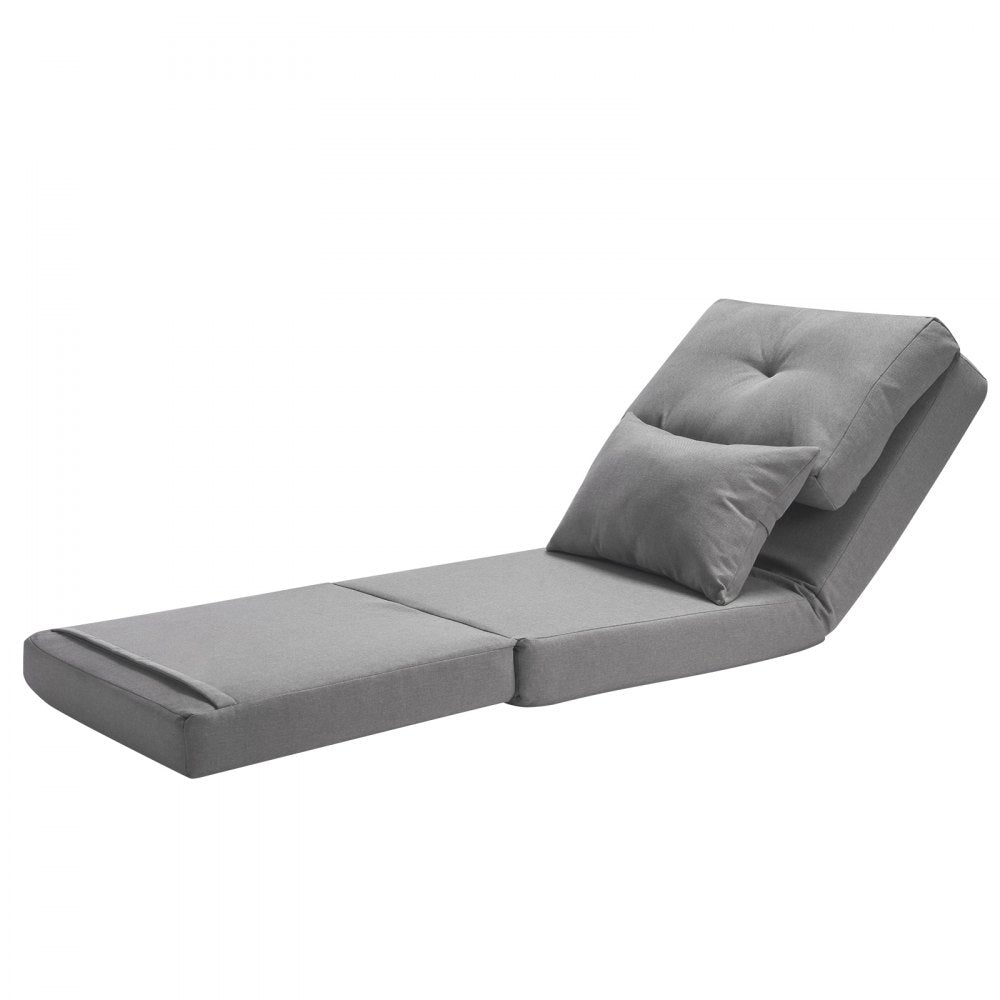 QX-1252A - Gray Multifunctional Flip Chair & Sofa Bed with 5 Positions
