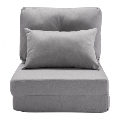 QX-1252A - Gray Multifunctional Flip Chair & Sofa Bed with 5 Positions