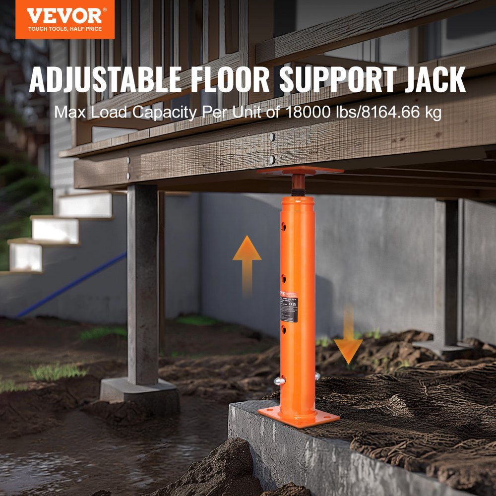 204A-0080-00-00 - 19"-36" Adjustable Floor Jack for Strong Support