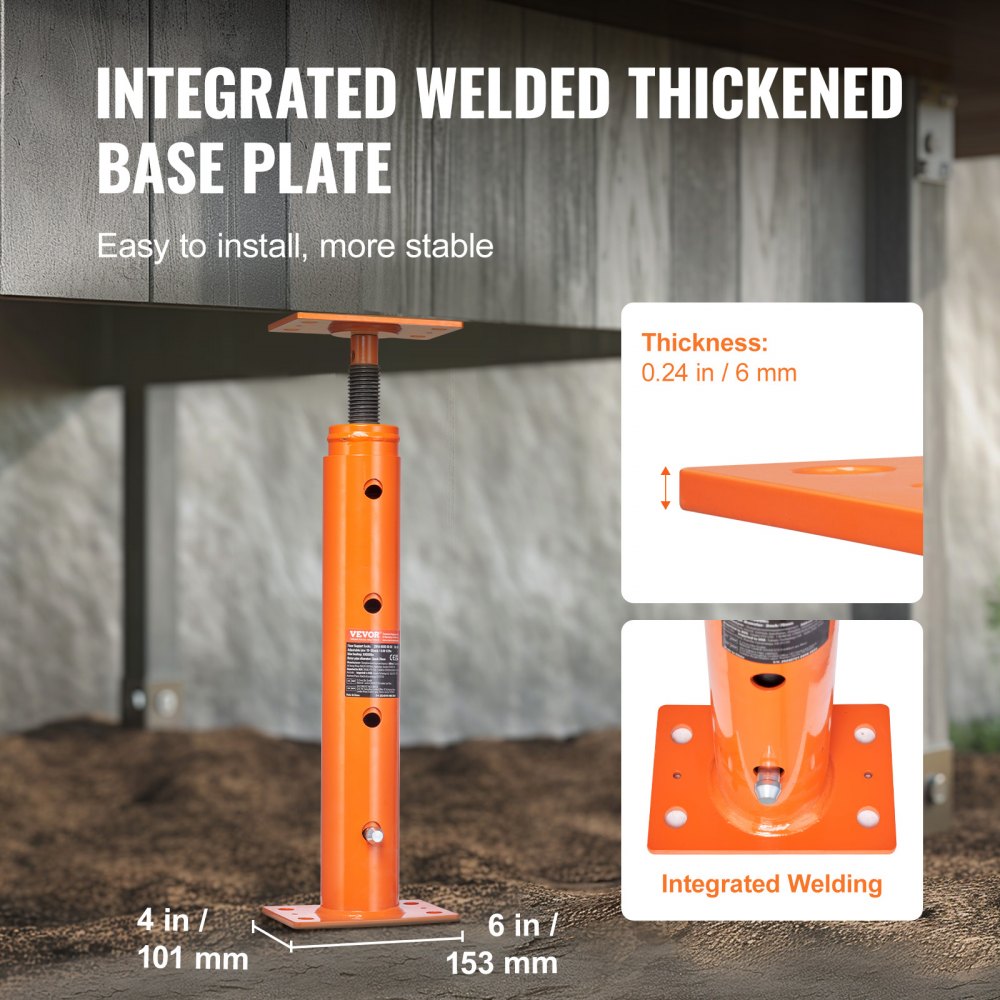 204A-0080-00-00 - 19"-36" Adjustable Floor Jack for Strong Support