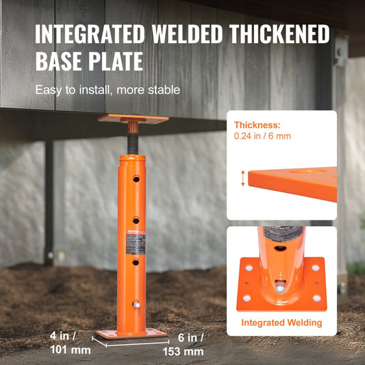 204A-0080-00-00 - 19"-36" Adjustable Floor Jack for Strong Support