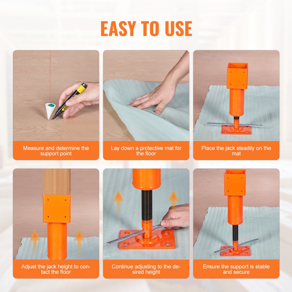 204A-0110-00-00 - VEVOR Heavy-Duty 4"x4" Adjustable Screw Jack Post for Support