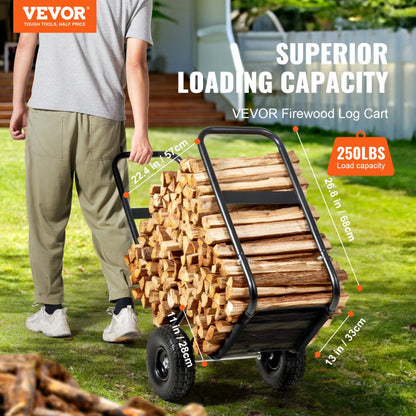 FC1359 W/C-SYT - Heavy-Duty Firewood Log Cart with 250 lbs Capacity