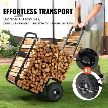 FC1359 W/C-SYT - Heavy-Duty Firewood Log Cart with 250 lbs Capacity