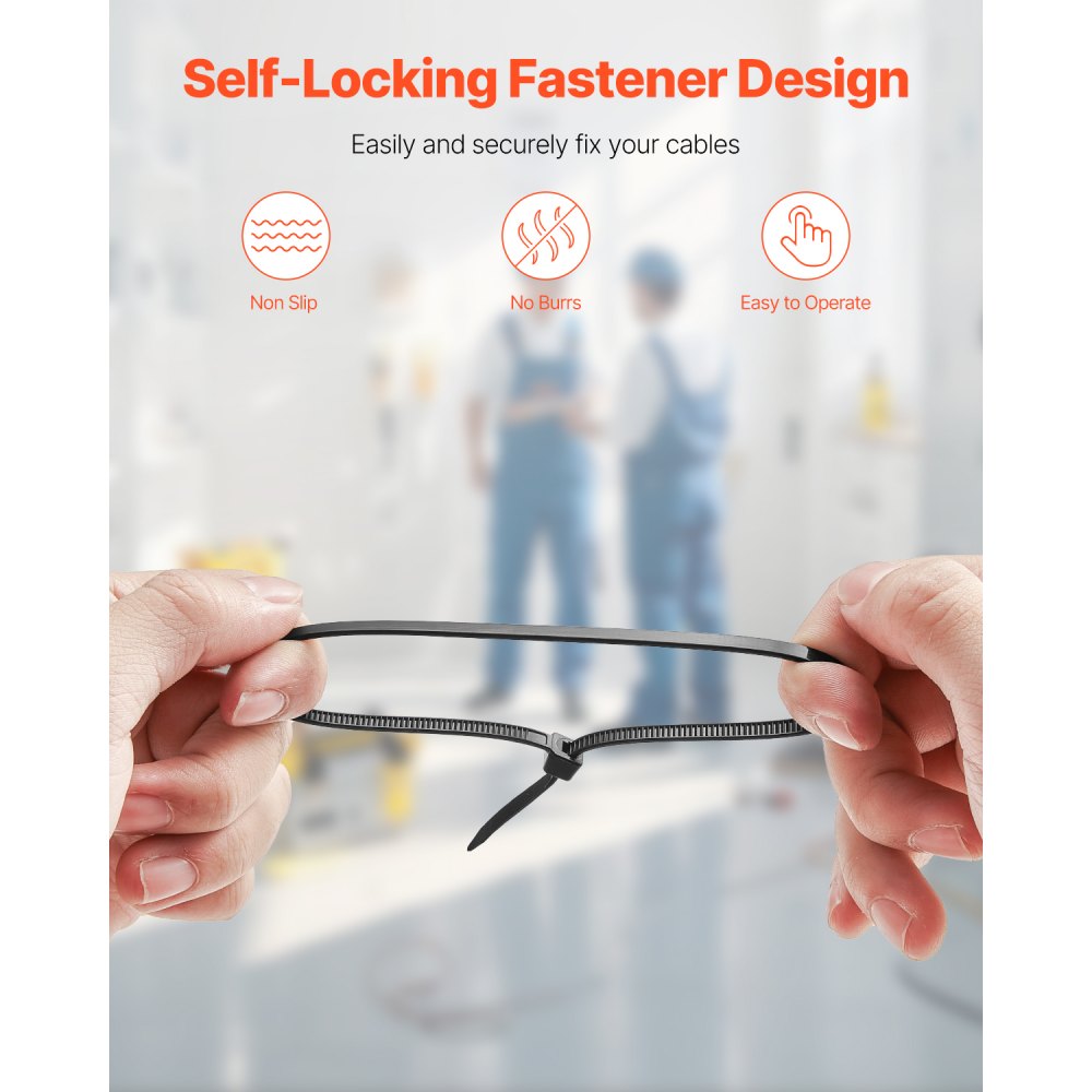 CC12 - 1000-Pack Durable 12-Inch Nylon Zip Ties, 50lbs Strength