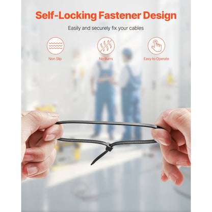 CC12 - 1000-Pack Durable 12-Inch Nylon Zip Ties, 50lbs Strength