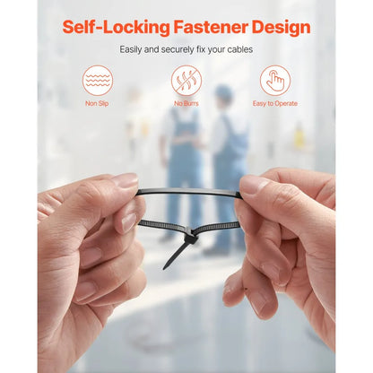 CC08 - 1000 Pack 8-Inch Nylon Zip Ties, 45lbs Strength