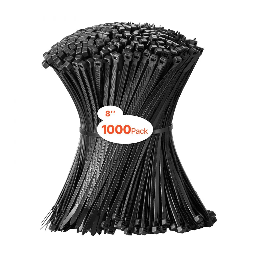 CC08 - 1000 Pack 8-Inch Nylon Zip Ties, 45lbs Strength