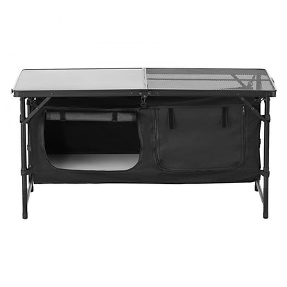 SKU10 - Adjustable Height Outdoor Kitchen Table with Storage and Quick Setup