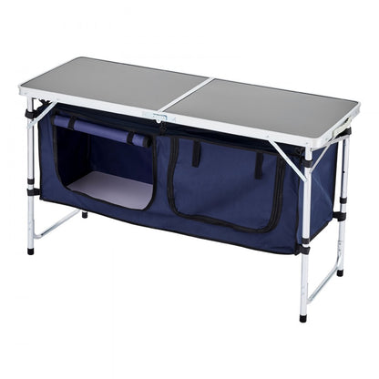 SKU5 - Portable Folding Kitchen Table, Adjustable Height & Durable Aluminum