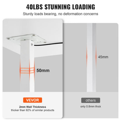 GT-SR50-5 - Adjustable Mobile Standing Desk 28"-44", 40 lbs Capacity