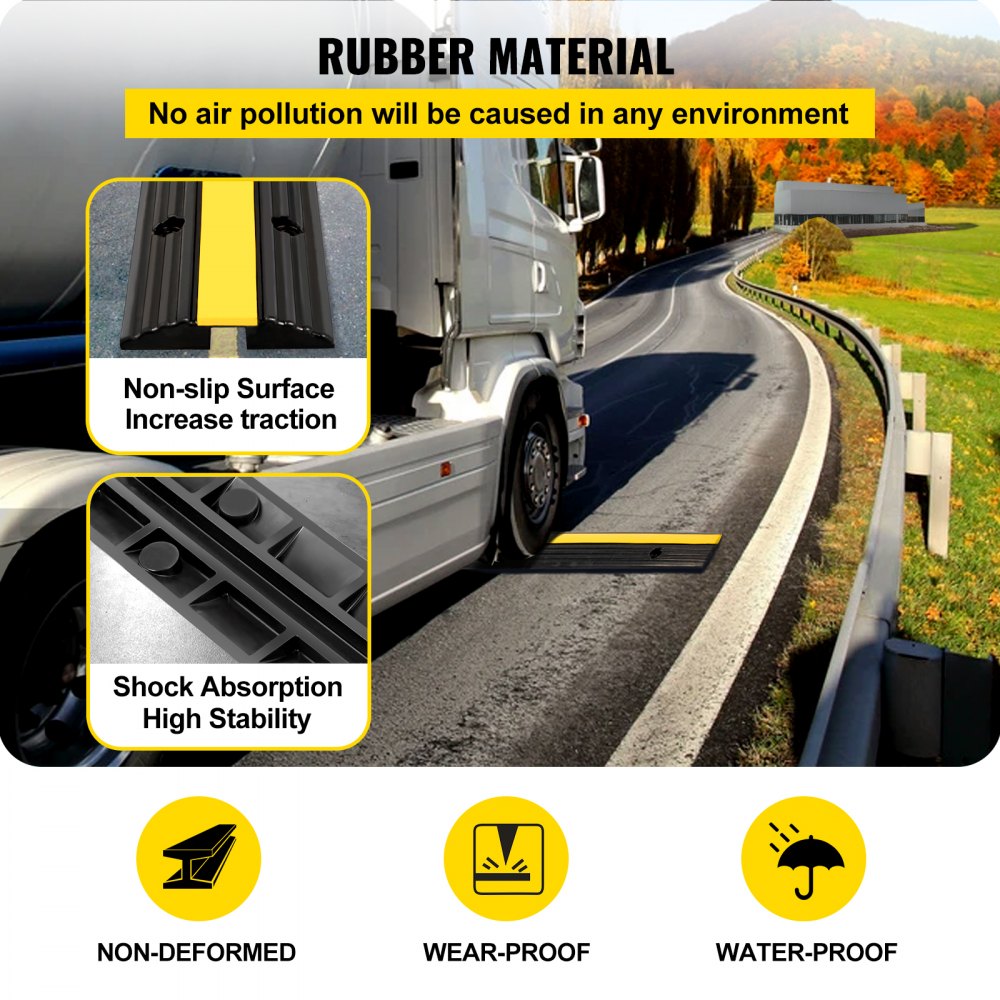 GXB4TZ1000X250X50LS26 - Durable 40'' Rubber Cable Protector Ramp, Supports 18,000 lbs