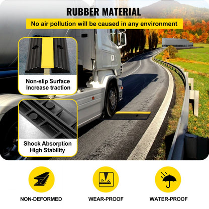 GXB4TZ1000X250X50LS26 - Durable 40'' Rubber Cable Protector Ramp, Supports 18,000 lbs