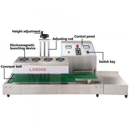 010673280474 - Stainless Steel Continuous Induction Sealing Machine for Bottles