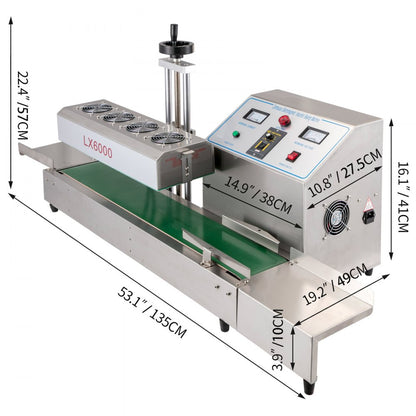 010673280474 - Stainless Steel Continuous Induction Sealing Machine for Bottles