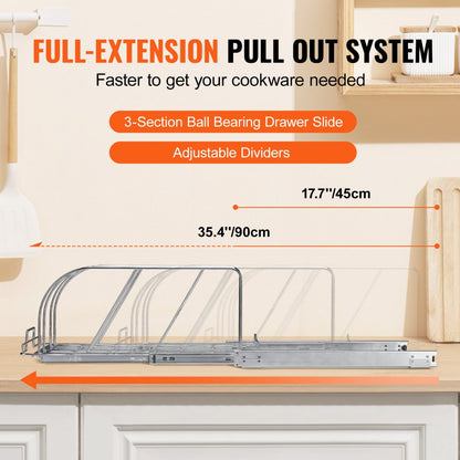 CH-HGGJ02 - Expandable Carbon Steel Under Cabinet Rack for Pans & Pots