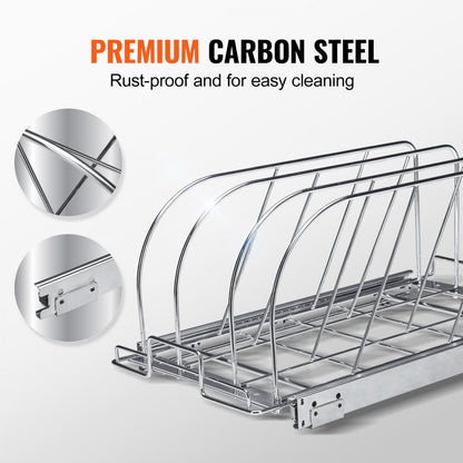 CH-HGGJ02 - Expandable Carbon Steel Under Cabinet Rack for Pans & Pots