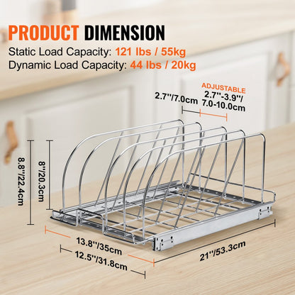 CH-HGGJ03 - Expandable Under Cabinet Pot Rack, Durable Carbon Steel Design