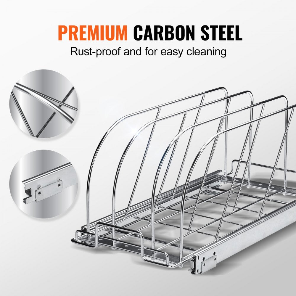 CH-HGGJ01 - Adjustable Chrome Pot Rack & Cookie Sheet Organizer for Kitchens