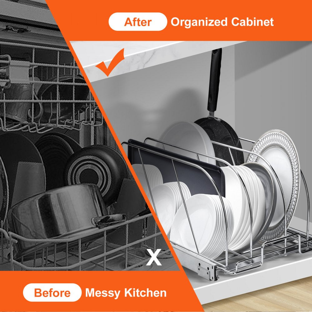 CH-HGGJ01 - Adjustable Chrome Pot Rack & Cookie Sheet Organizer for Kitchens