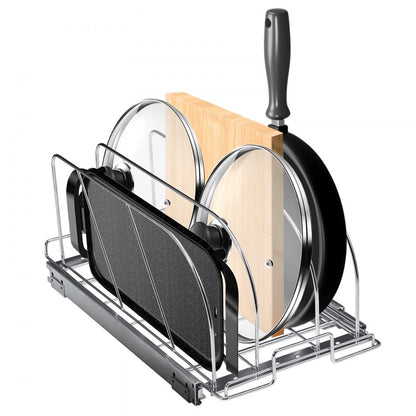 CH-HGGJ01 - Adjustable Chrome Pot Rack & Cookie Sheet Organizer for Kitchens