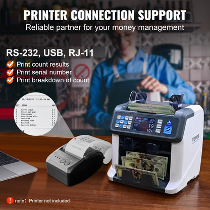 AL-955 - High-Speed 1200 Bills/Minute Money Counter Machine