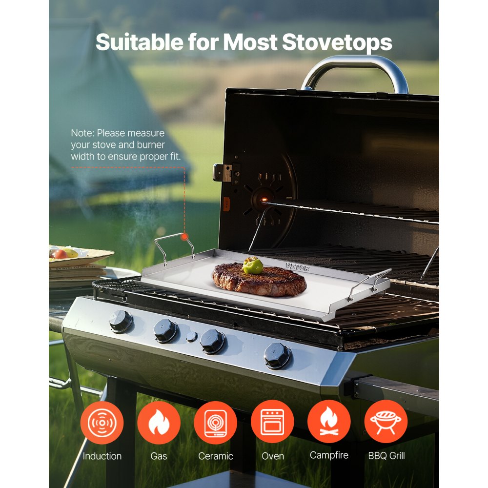 HH-SP003 - Spacious Flat Griddle for Universal Cooking & Easy Cleanup