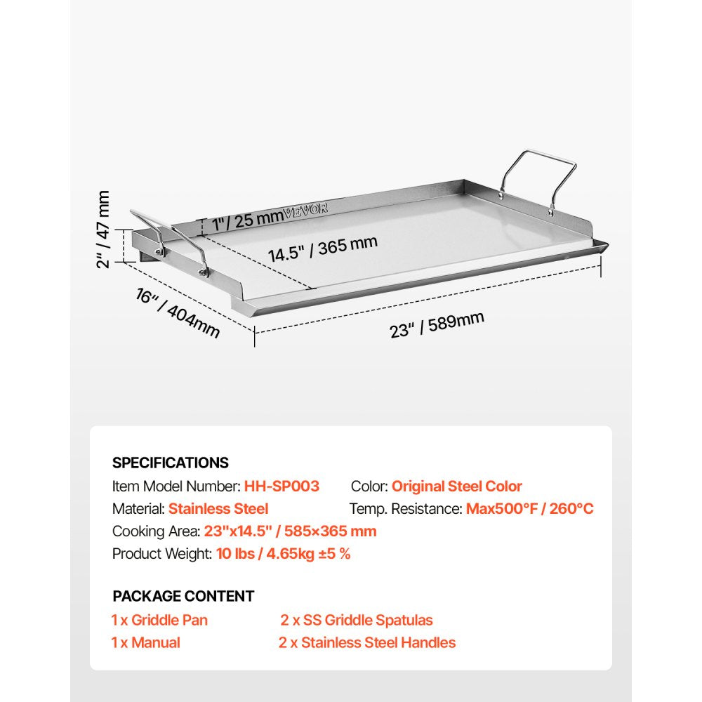 HH-SP003 - Spacious Flat Griddle for Universal Cooking & Easy Cleanup