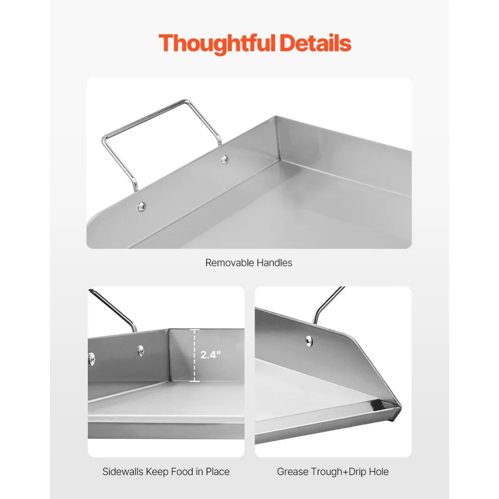 HH-SP004 - Durable Stainless Steel Griddle Pan for Every Meal