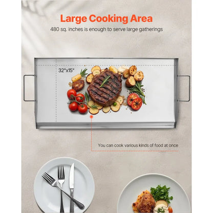 HH-SP004 - Durable Stainless Steel Griddle Pan for Every Meal