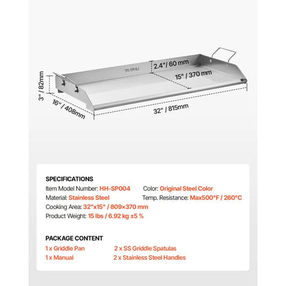 HH-SP004 - Durable Stainless Steel Griddle Pan for Every Meal