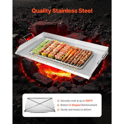 HH-SP005 - 36x22 in Durable Stainless Steel Griddle for Versatile Cooking