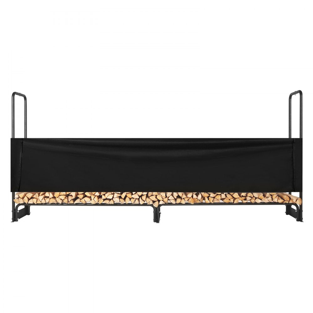 010786903433 - 8.5FT Heavy-Duty Firewood Rack with Waterproof Cover