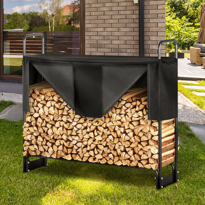 010581119433 - 4.3FT Heavy-Duty Firewood Rack with Waterproof Cover
