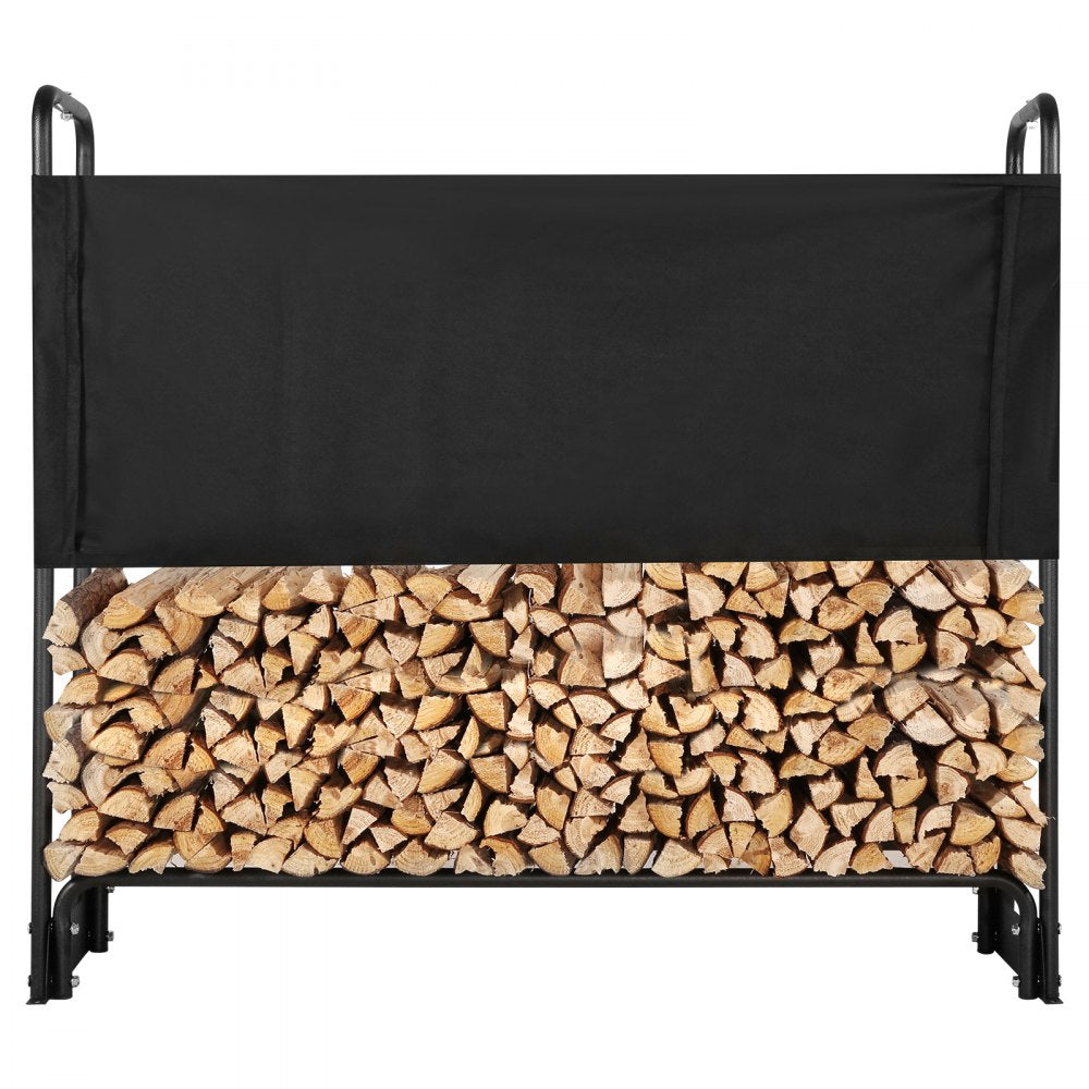 010581119433 - 4.3FT Heavy-Duty Firewood Rack with Waterproof Cover