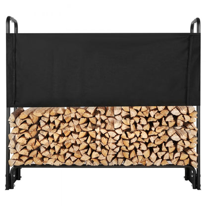 010581119433 - 4.3FT Heavy-Duty Firewood Rack with Waterproof Cover