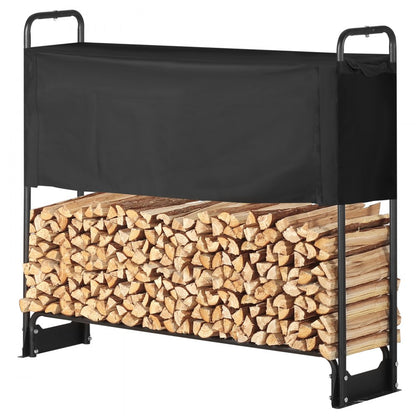 010581119433 - 4.3FT Heavy-Duty Firewood Rack with Waterproof Cover