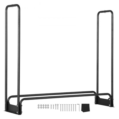 010581119433 - 4.3FT Heavy-Duty Firewood Rack with Waterproof Cover