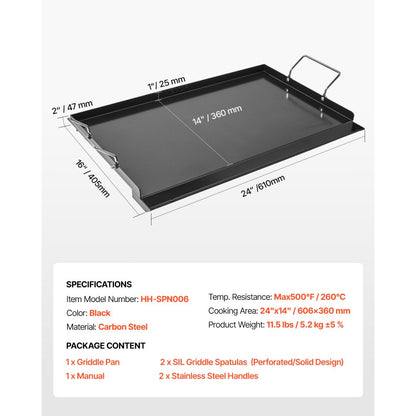 HH-SPN006 - Durable Carbon Steel Griddle Pan for Even Cooking