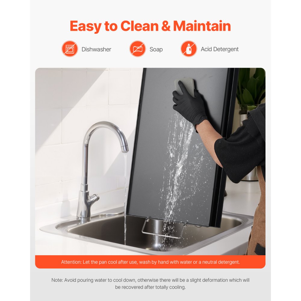 HH-SPN007 - 32x14 in Carbon Steel Griddle Pan for All Meals