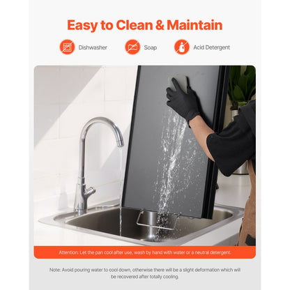 HH-SPN007 - 32x14 in Carbon Steel Griddle Pan for All Meals