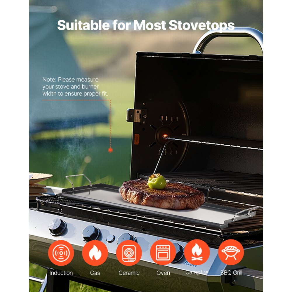 HH-SPN007 - 32x14 in Carbon Steel Griddle Pan for All Meals